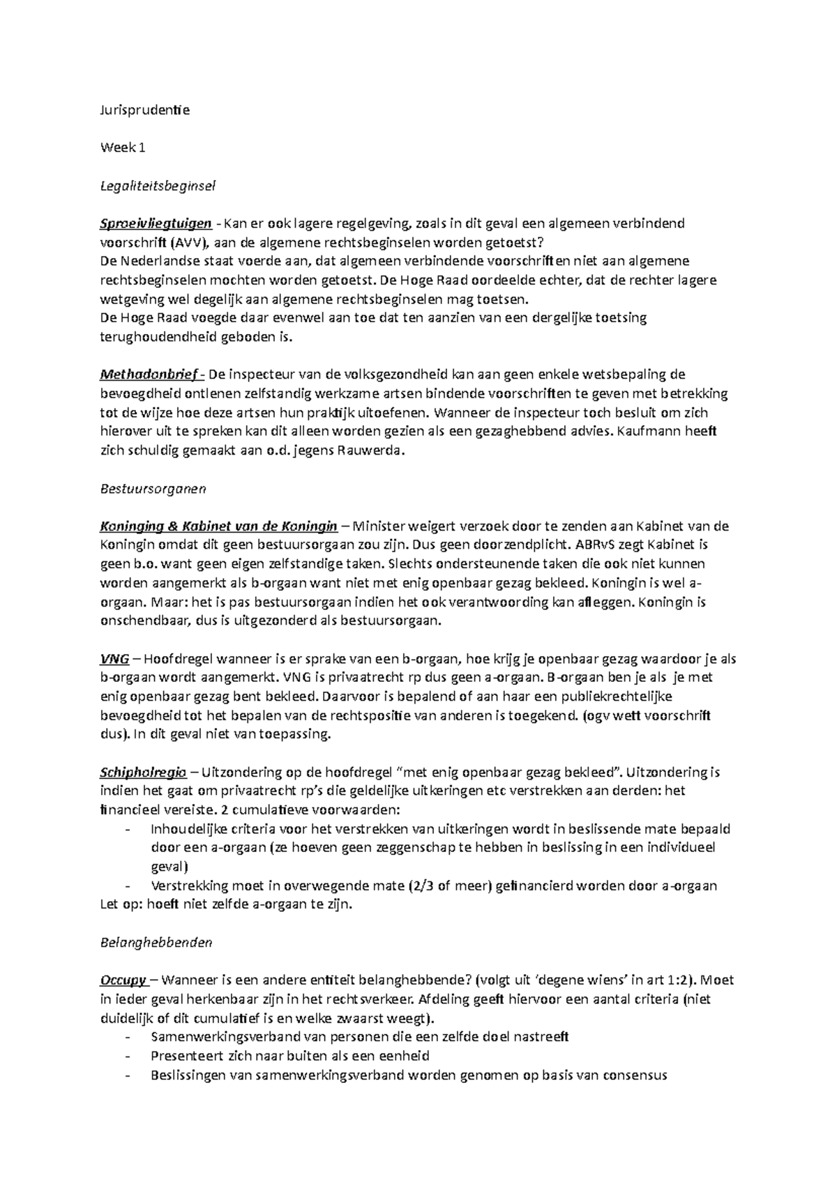 Jurisprudentie - Samenvatting Arresten - Jurisprudentie Week 1 ...