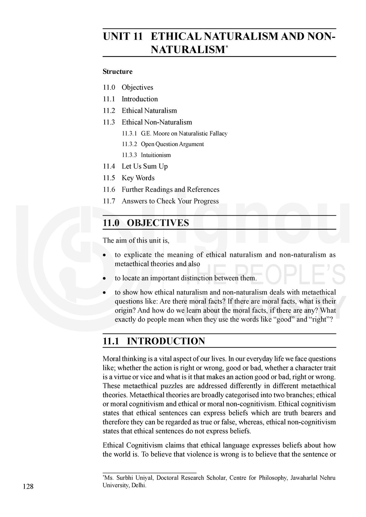 Non naturalism - all the best - Meta-Ethics UNIT 11 ETHICAL NATURALISM ...