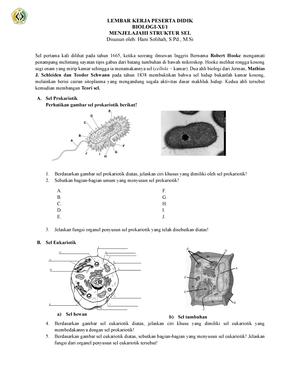 LKPD Kelas XI (SEL 1) - Lkpd - LEMBAR KERJA PESERTA DIDIK BIOLOGI-XI ...
