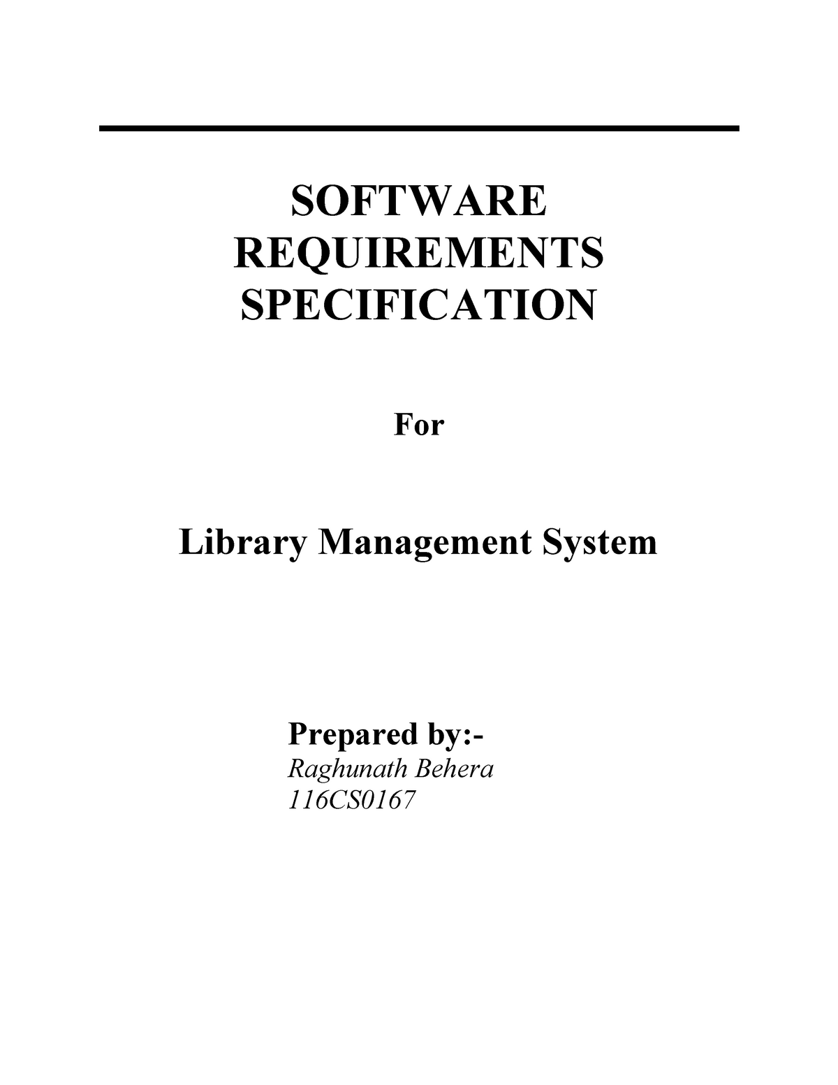 Srs LMS - Srs - SOFTWARE REQUIREMENTS SPECIFICATION For Library ...