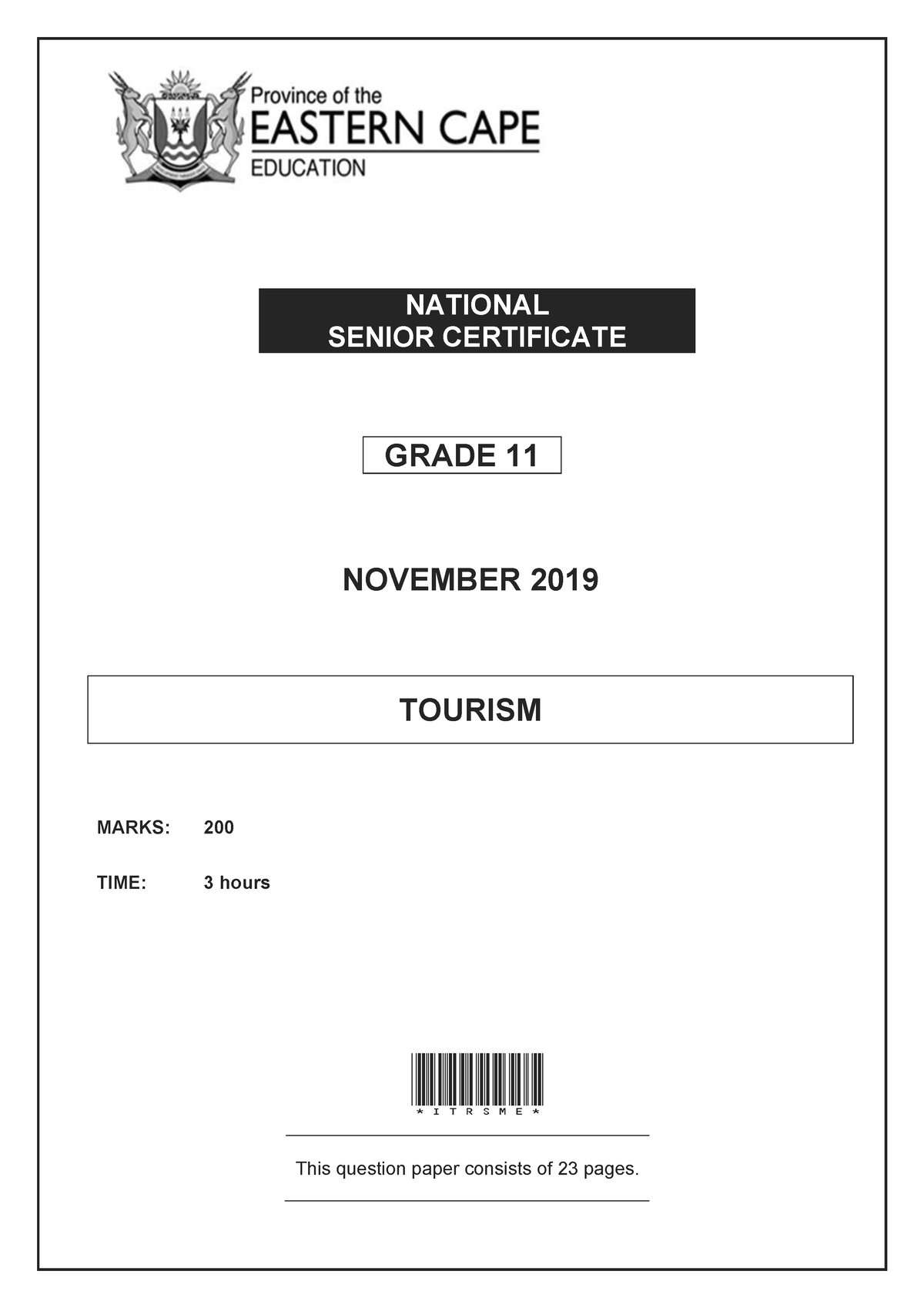 tourism grade 11 memo 2019