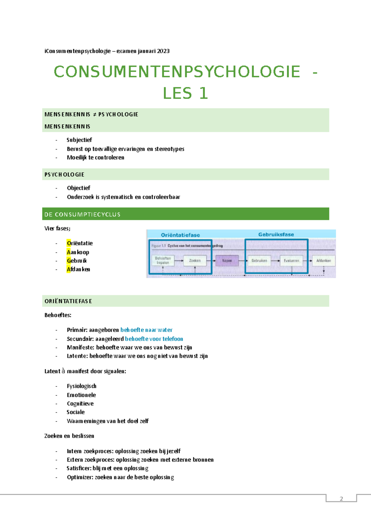 Consumentenpsychologie-samenvatting (1) - Copy - Consumentenpsychologie ...