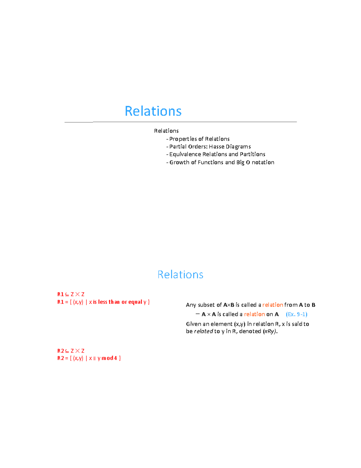 Topic 9-relations - Relations Relations - Properties of Relations ...