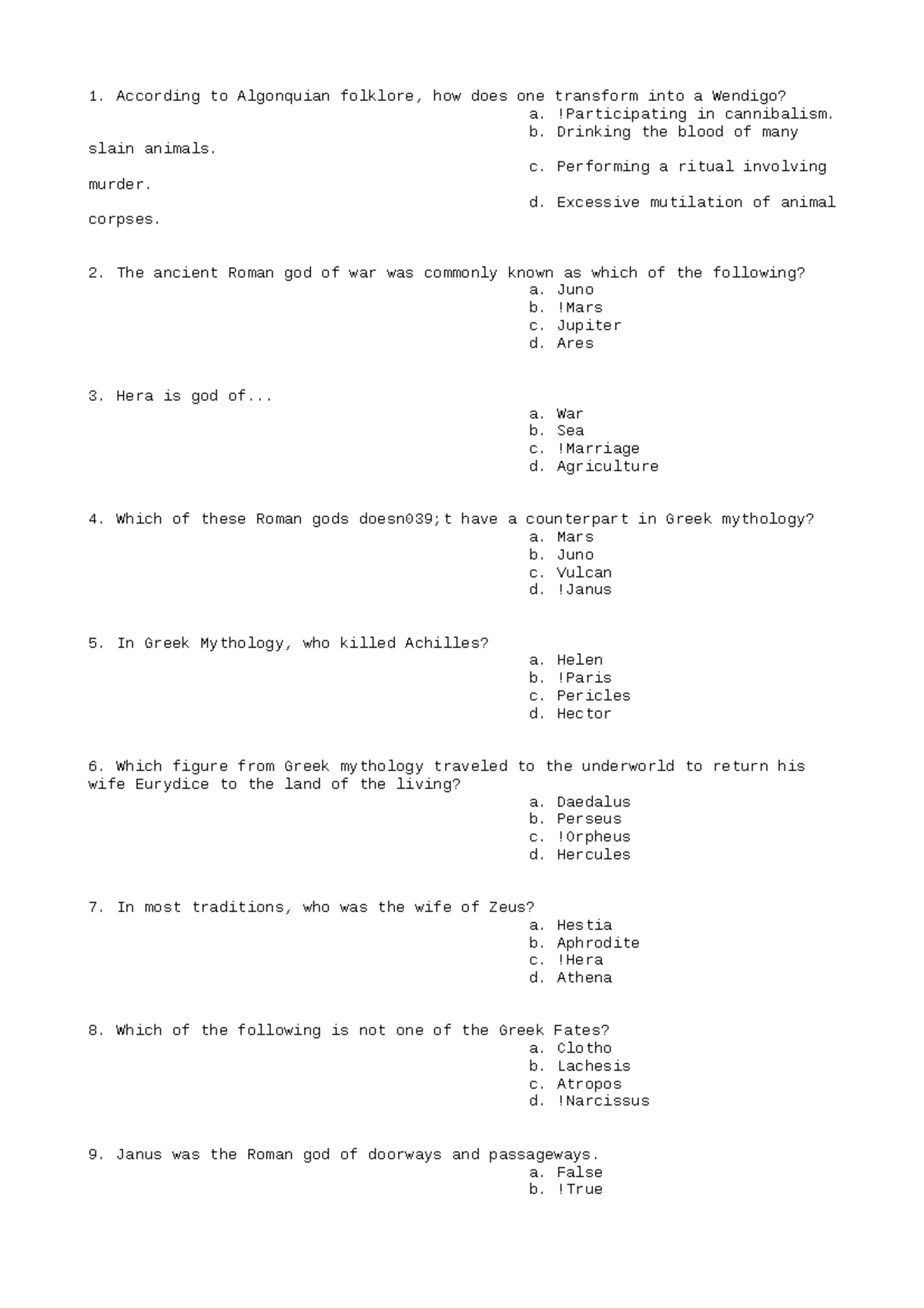 Lecture notes week 1 - According to Algonquian folklore, how does one ...