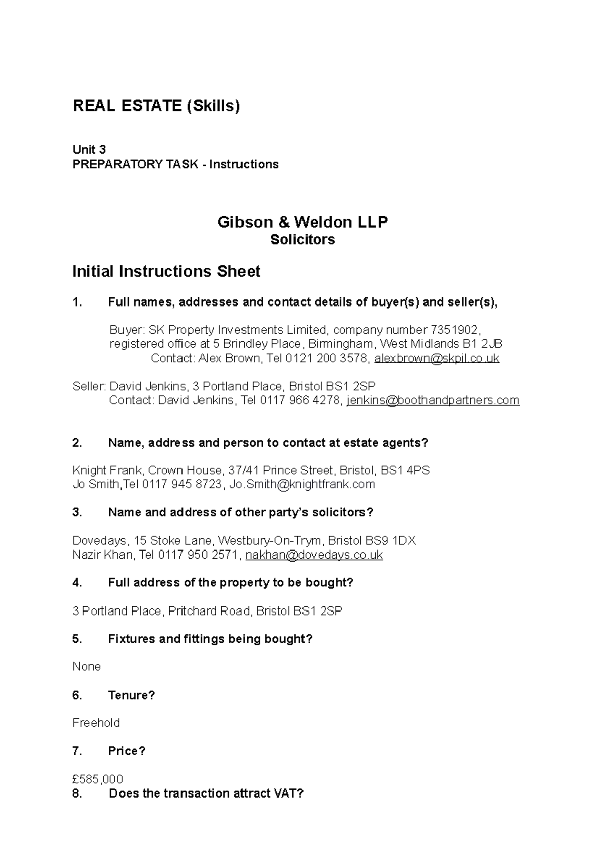 2223 re ws03 ce02 instructions - REAL ESTATE (Skills) Unit 3 ...