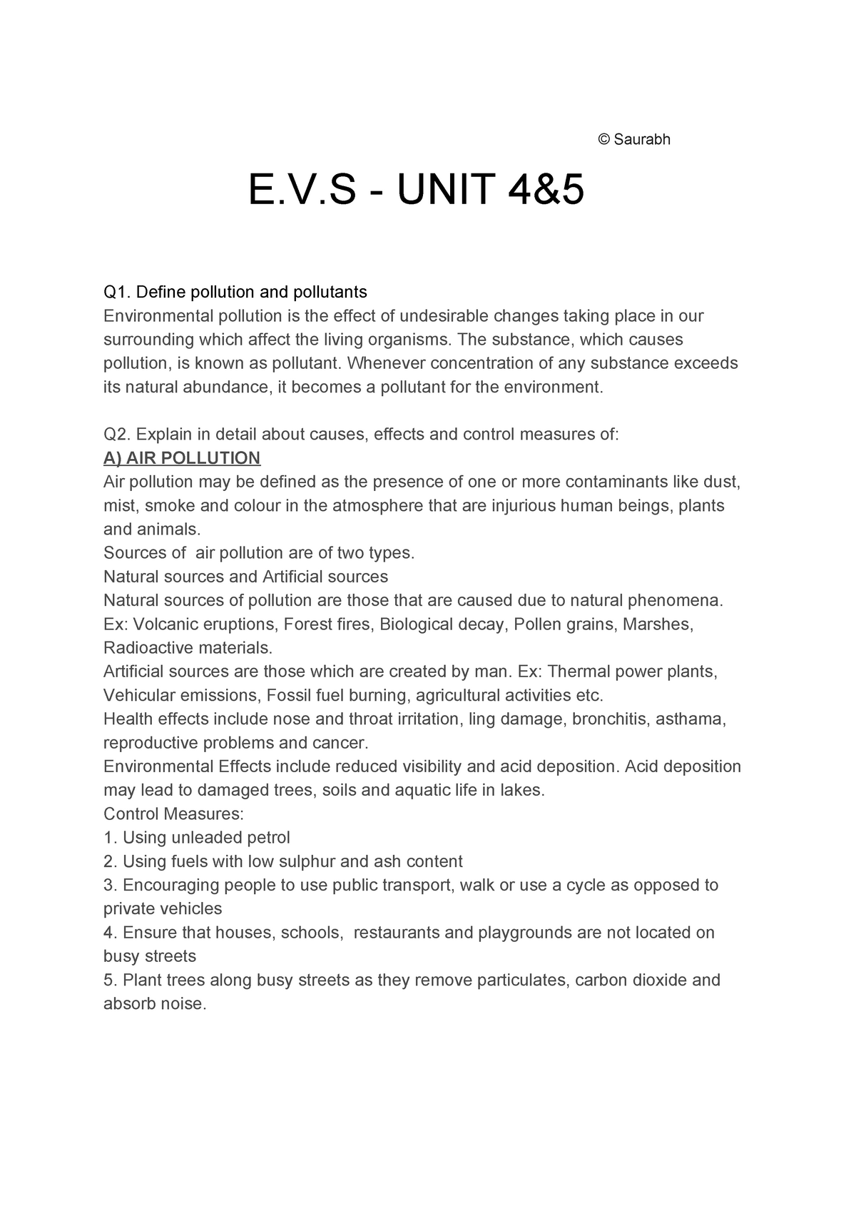 EVS-4 EVS UNIT 1 AND 2 Notes EVS UNIT 1 AND 2 Notes EVS UNIT 1 AND 2 ...