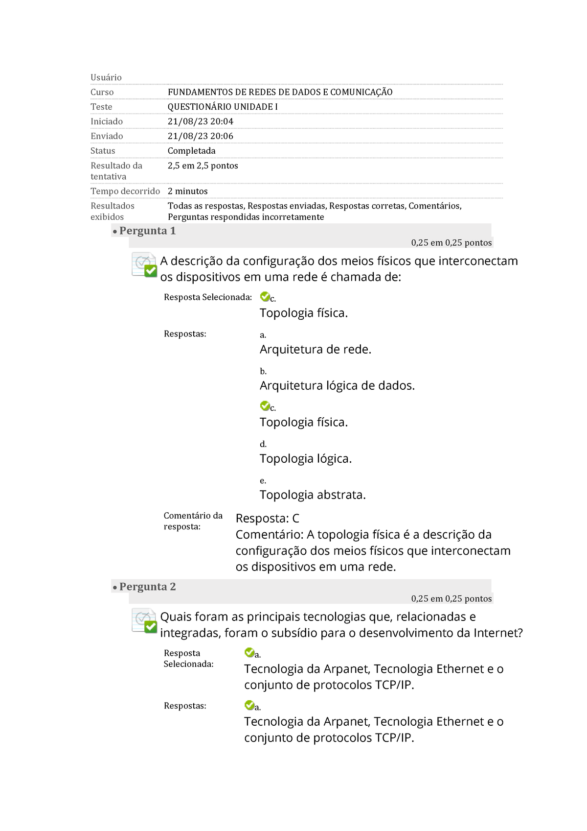 Fundamentos DE Redes DE Dados E Comunicação 1 - Usu·rio Curso ...