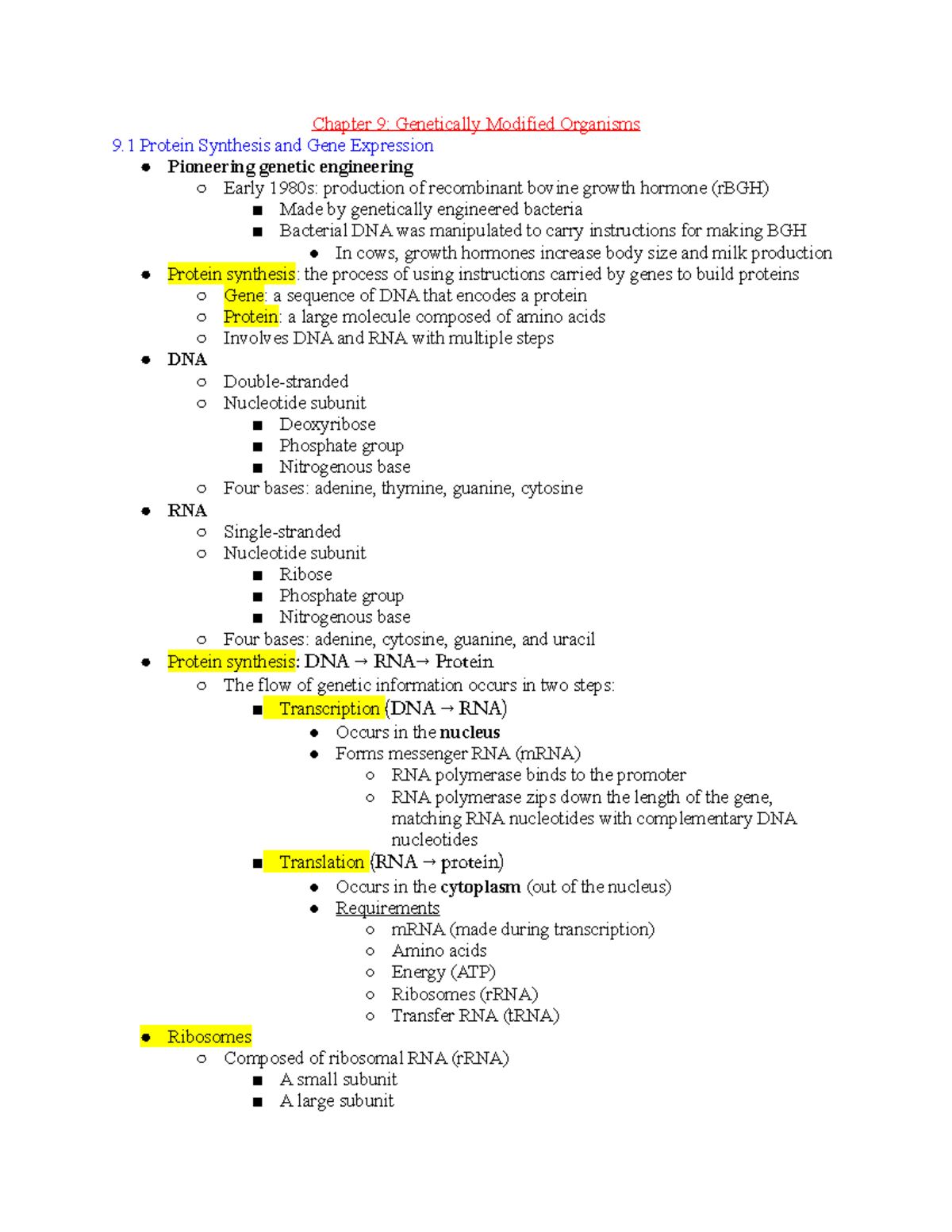 Chapter 9 Genetically Modified Organisms - Chapter 9: Genetically ...