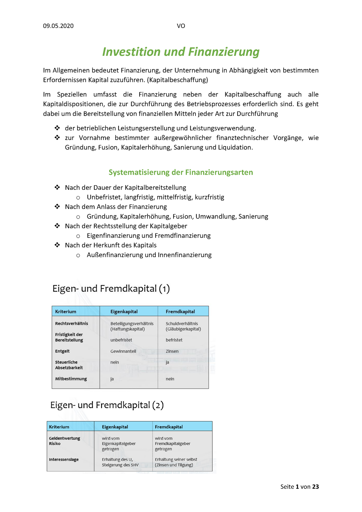 Finanzierung Zusammenfassung - Warning: TT: Undefined Function: 32 ...