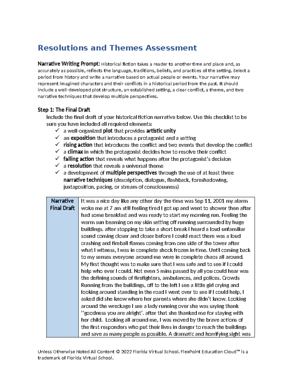 Resolutions and themes - Select a period from history and write a ...