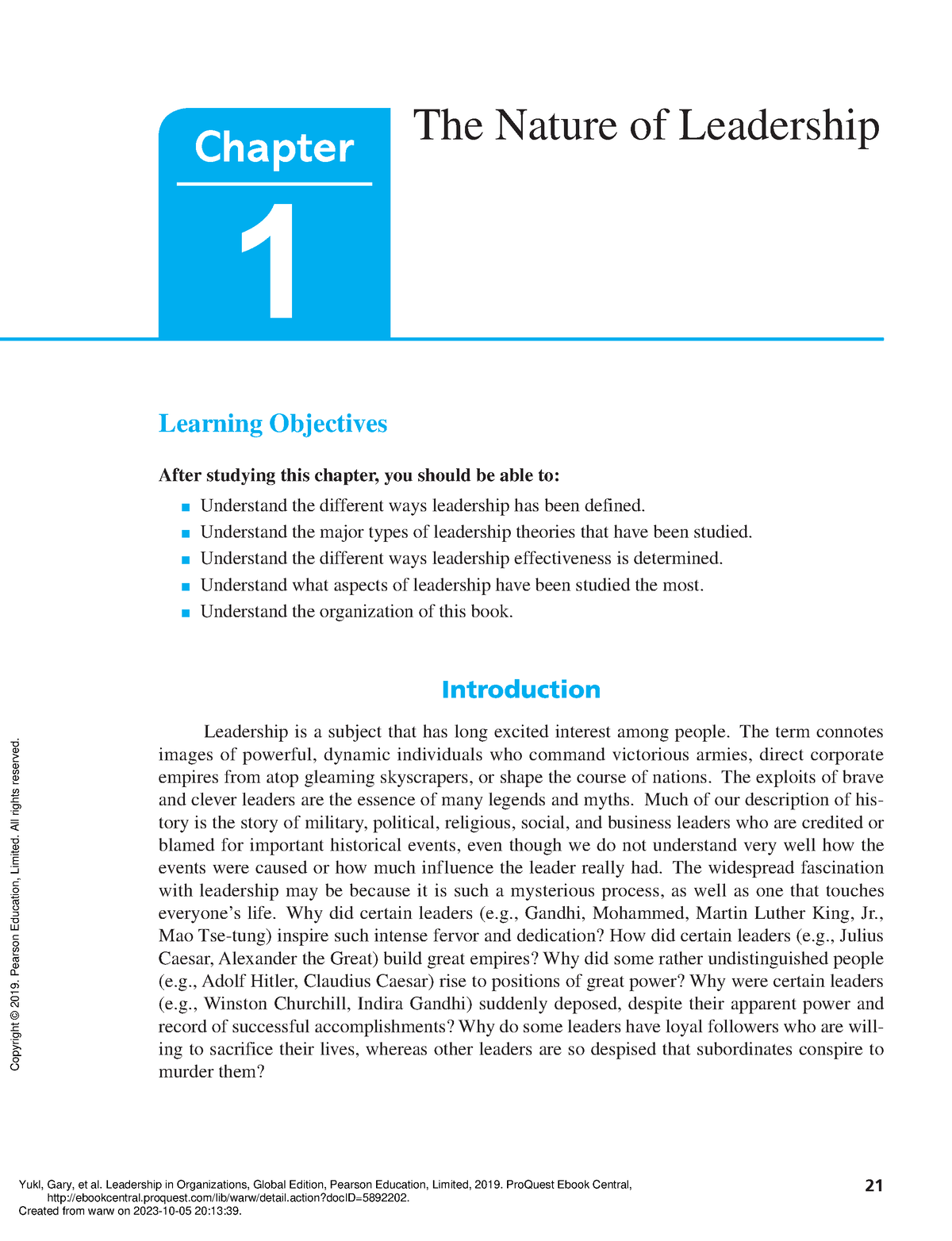 Leadership In Organizations Global Edition - (Chapter 1 The Nature Of ...