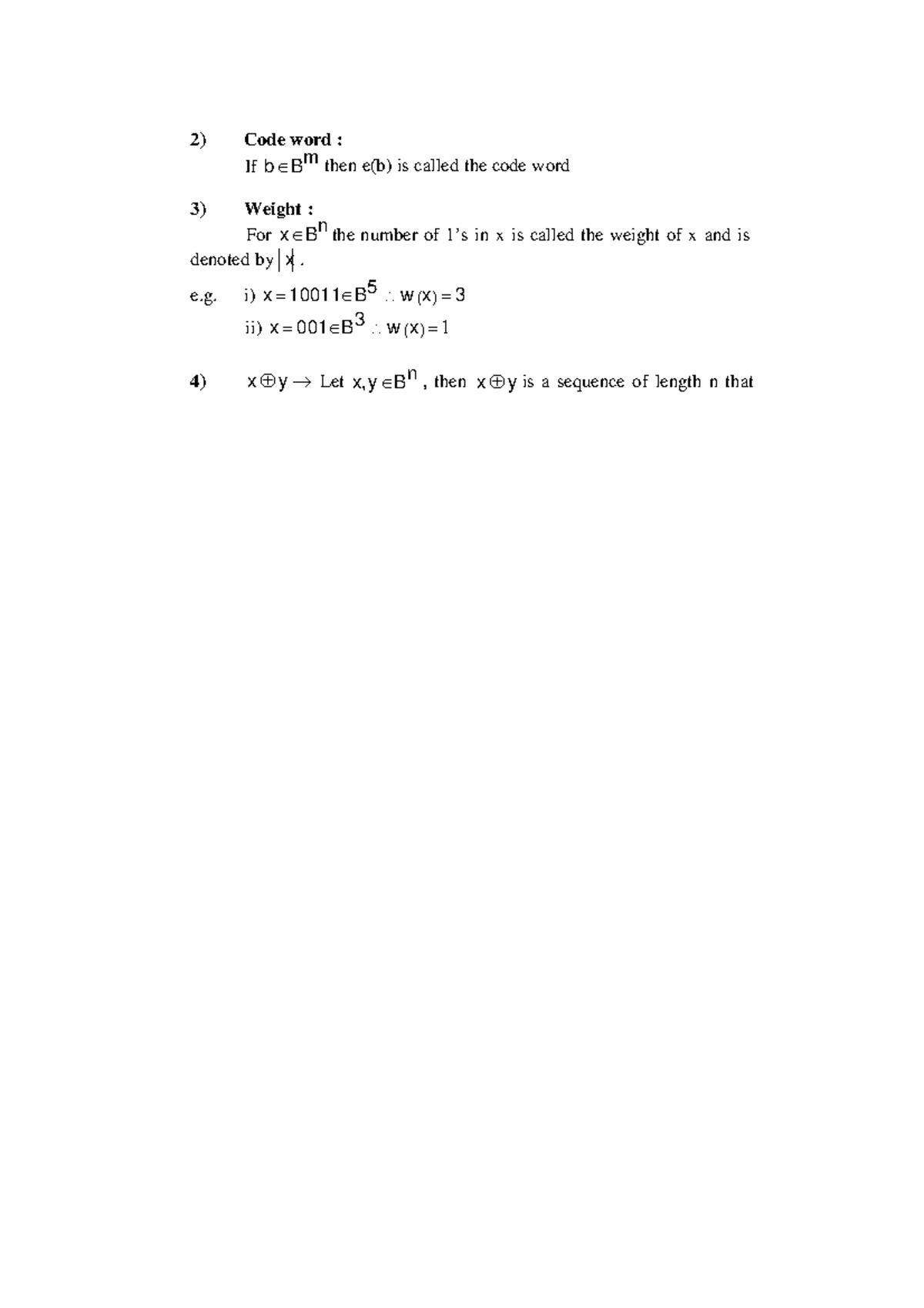 Discrete Mathematics Lecturer Notes PDF-34 - Code word : If b B m then ...