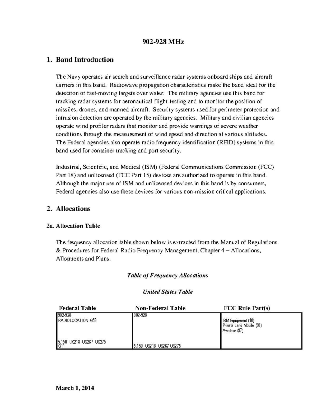 0902 Note March 1, 2014 1. Band Introduction The Navy operates air