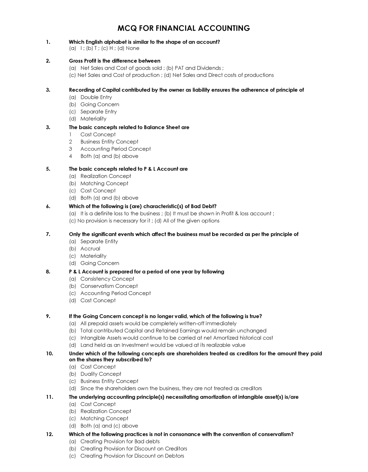 MCQs - 4 - MCQS FFA ICMAP - Financial Accounting - ICMA Pakistan - Studocu