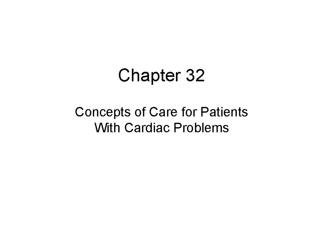 Concepts Care Patients With Cardiac Problems Student Version 29 ...