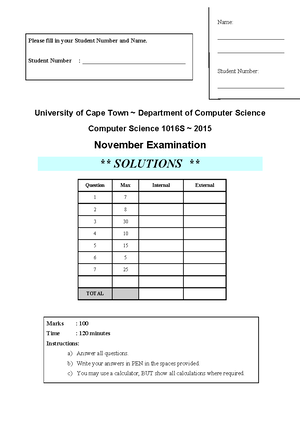 Exam November 2015, answers