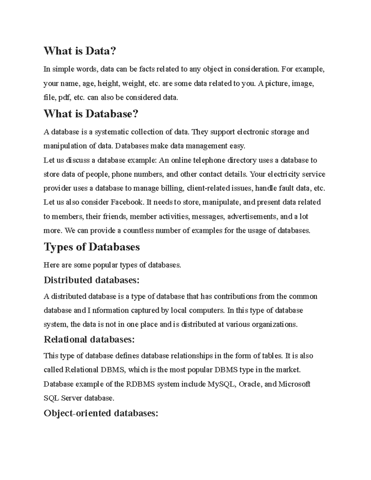 Lesson 1 - Information technology - What is Data? In simple words, data ...