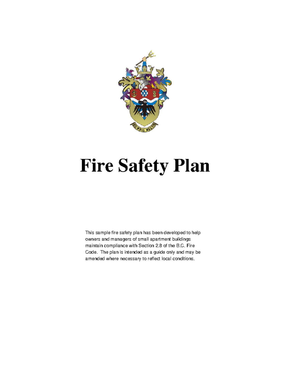 Fire Safety Plan - Sip - Fire Safety Plan This Sample Fire Safety Plan 