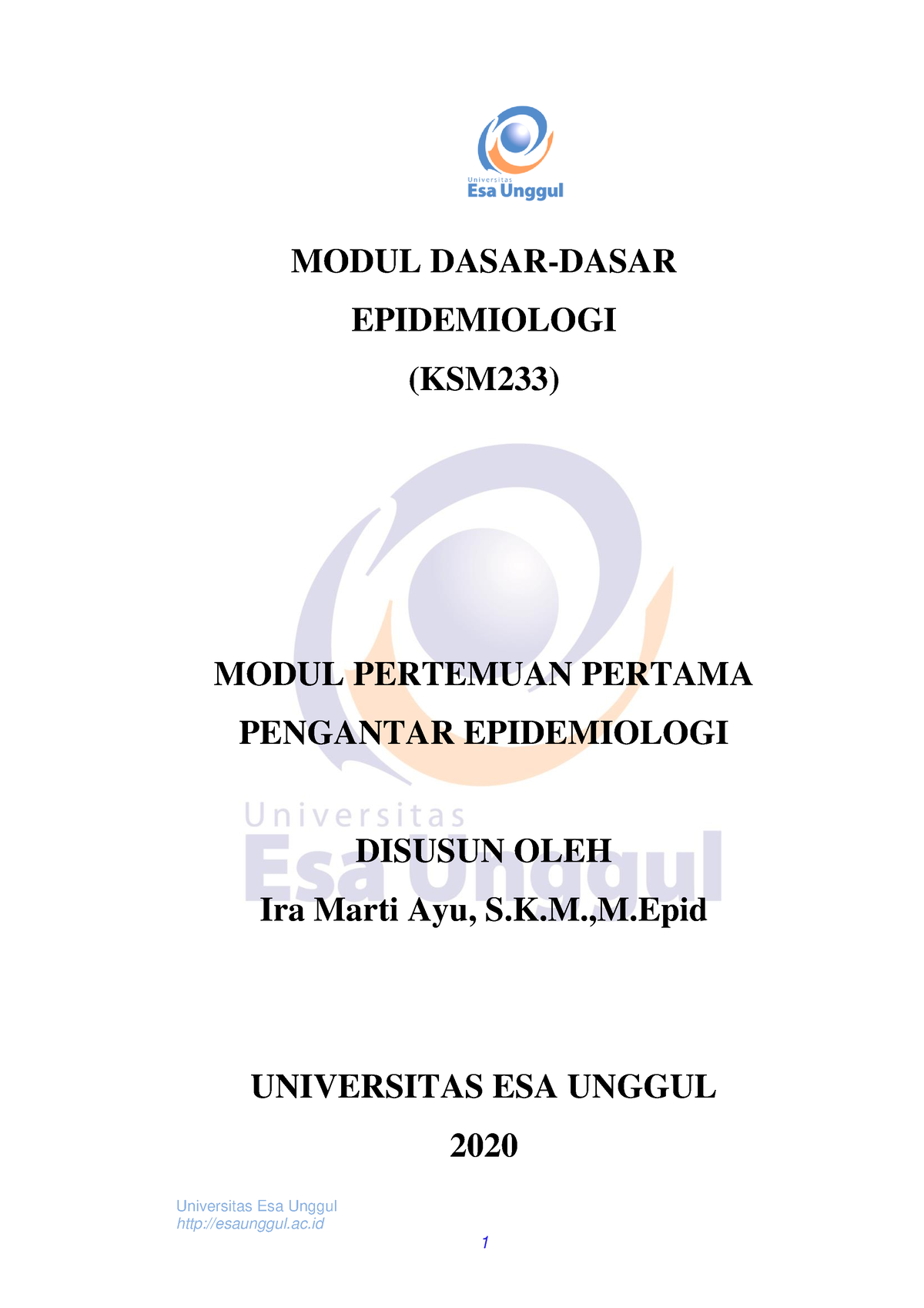 Modul 1 - Public Health - Universitas Esa Unggul Esaunggul MODUL DASAR ...