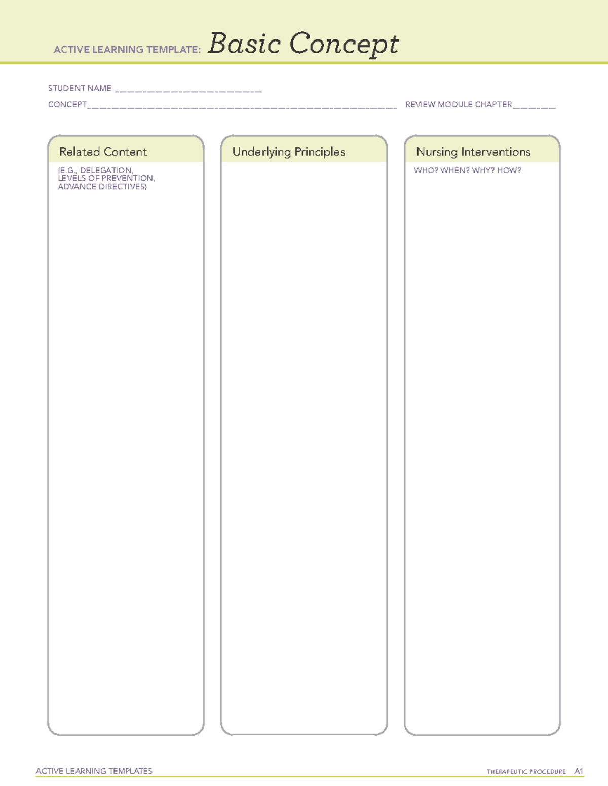 ATI Basic Concept Template - RNSG 1343 - ACTIVE LEARNING TEMPLATES ...