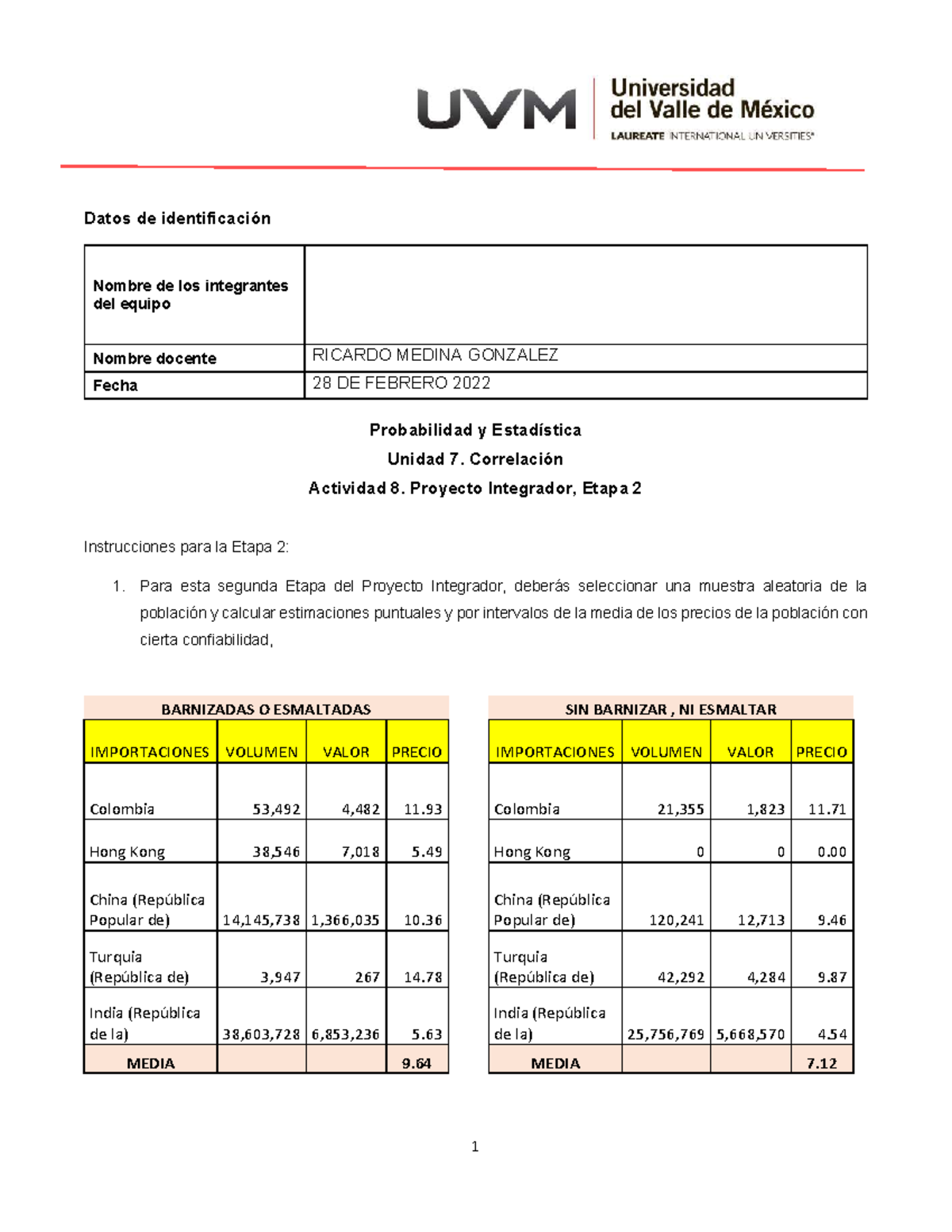 Proyecto Integrador Etapa Datos De Identificaci N Probabilidad Y