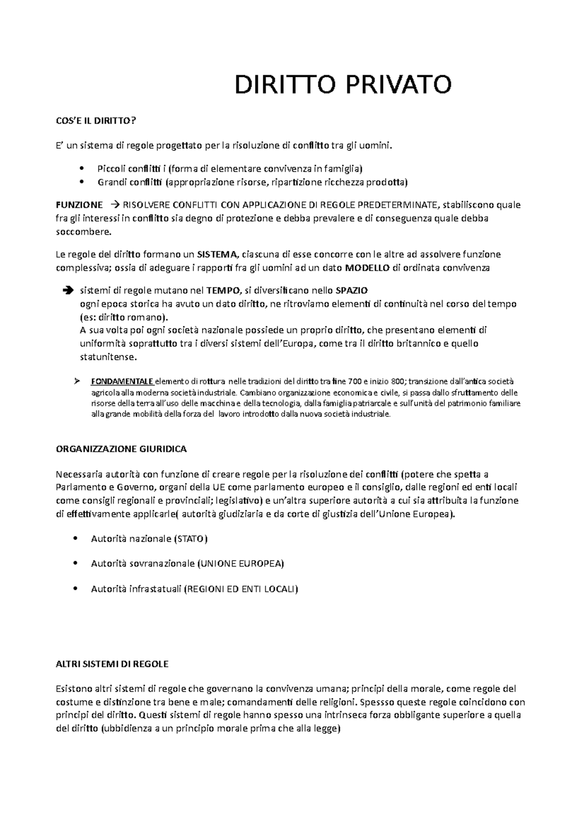 Diritto Privato DIRITTO PRIVATO COS’E IL DIRITTO? E’ un sistema di regole progettato per la Diritto Privato DIRITTO PRIVATO COS’E IL DIRITTO? E’ un sistema di regole progettato per la