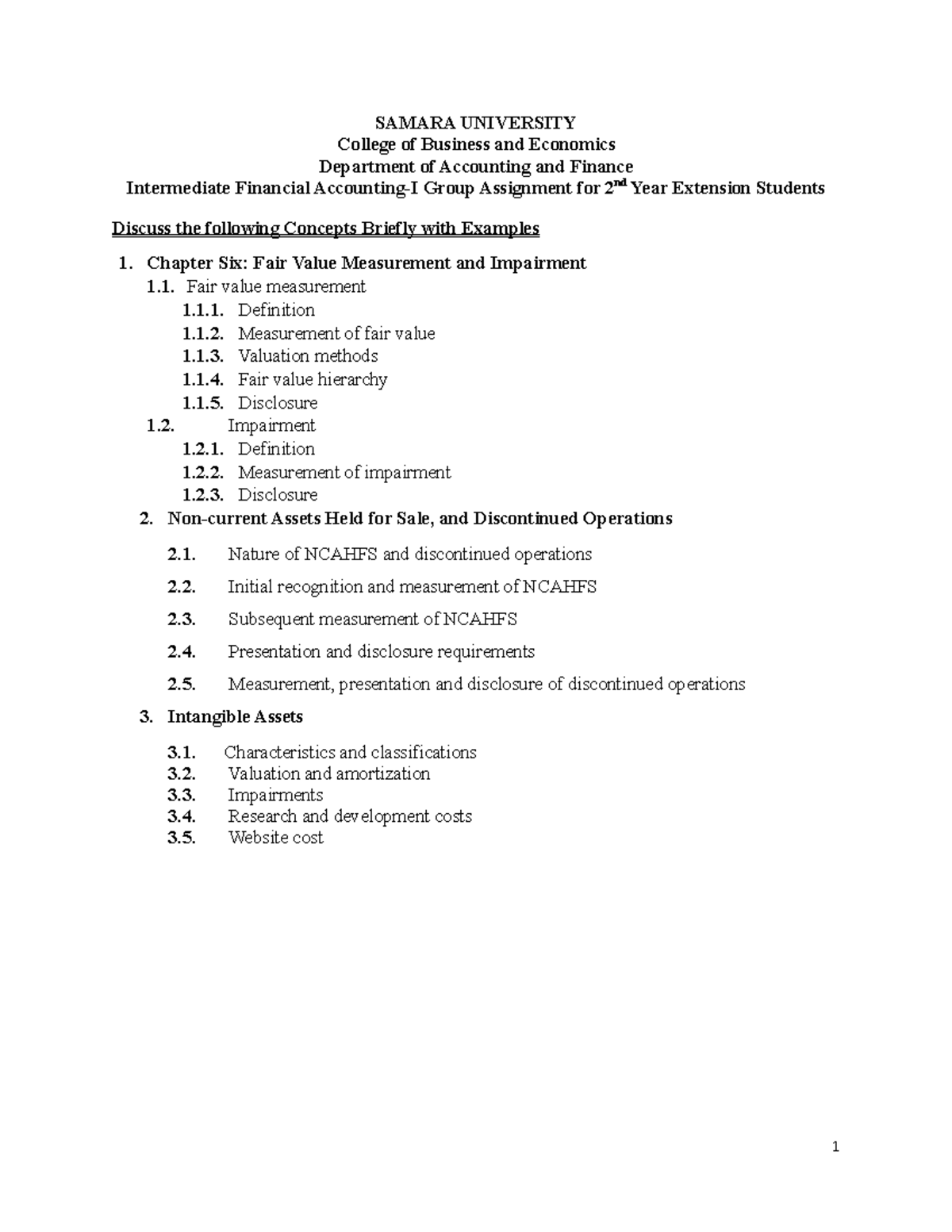 Group Assignment - This Is Fundamentals Of Accounting Ii Lecture Notes 