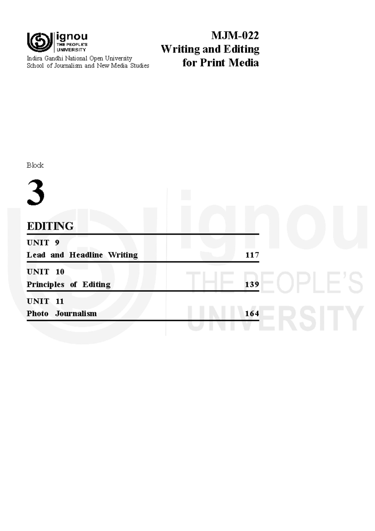 Editing notes - Block 3 EDITING UNIT 9 Lead and Headline Writing 117 ...