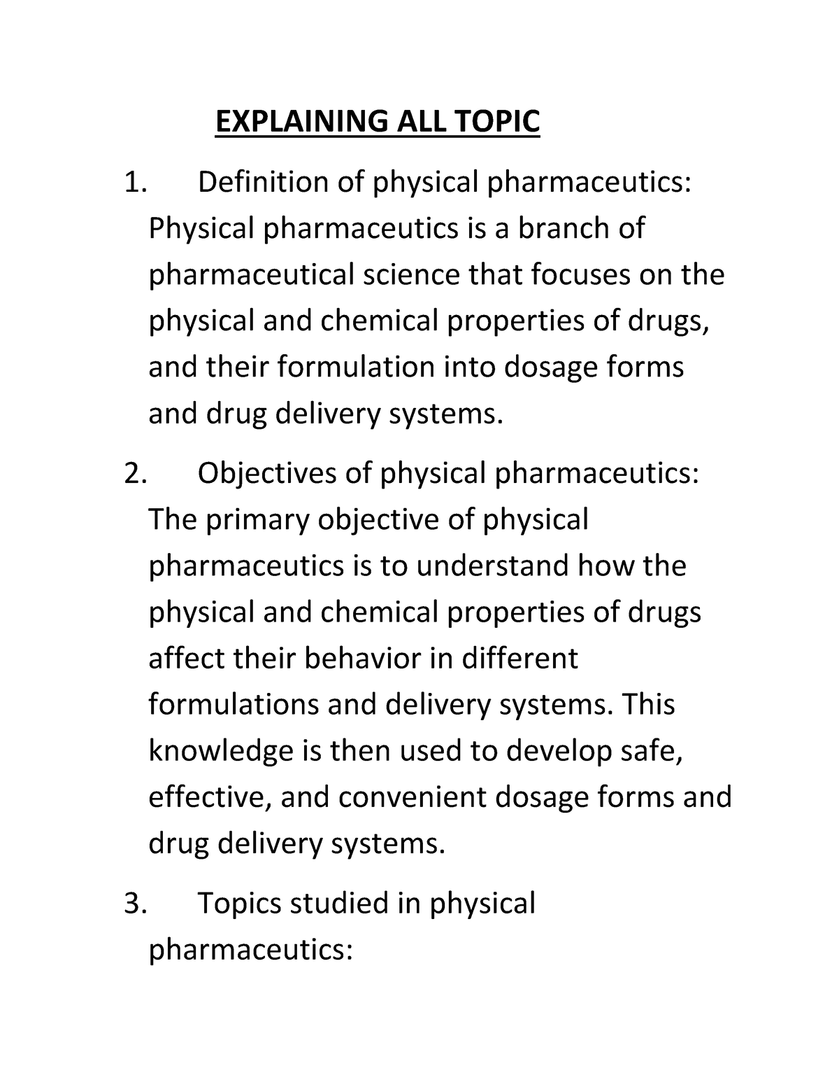 Physical Pharmaceutics 2 - EXPLAINING ALL TOPIC Definition Of Physical ...