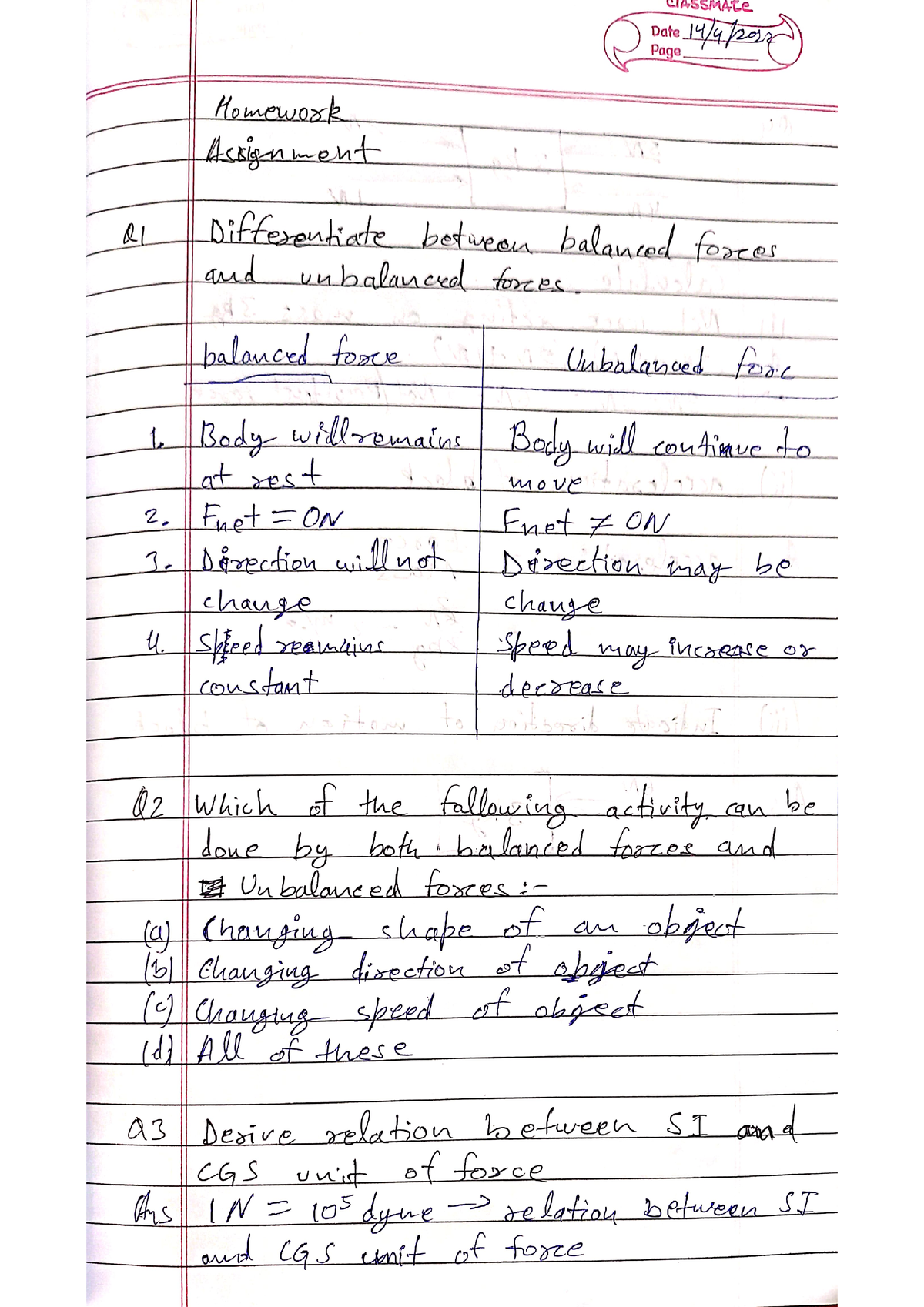 physics assignment sample