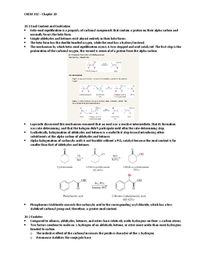 Chapter 16 Summary - Spring 2023 Organic Chemistry II (CHEM-332) - Chem ...