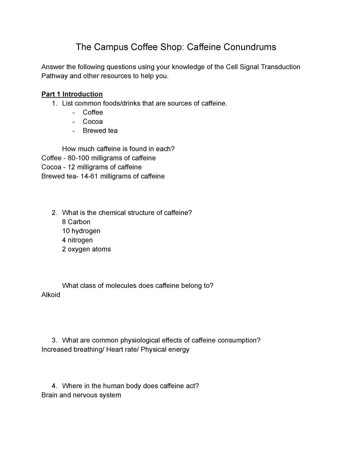 the campus coffee shop case study quizlet