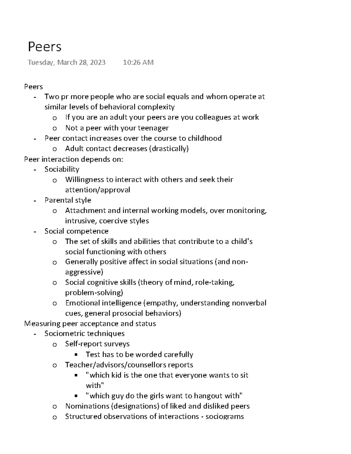 Peers class Peers Two pr more people who are social equals