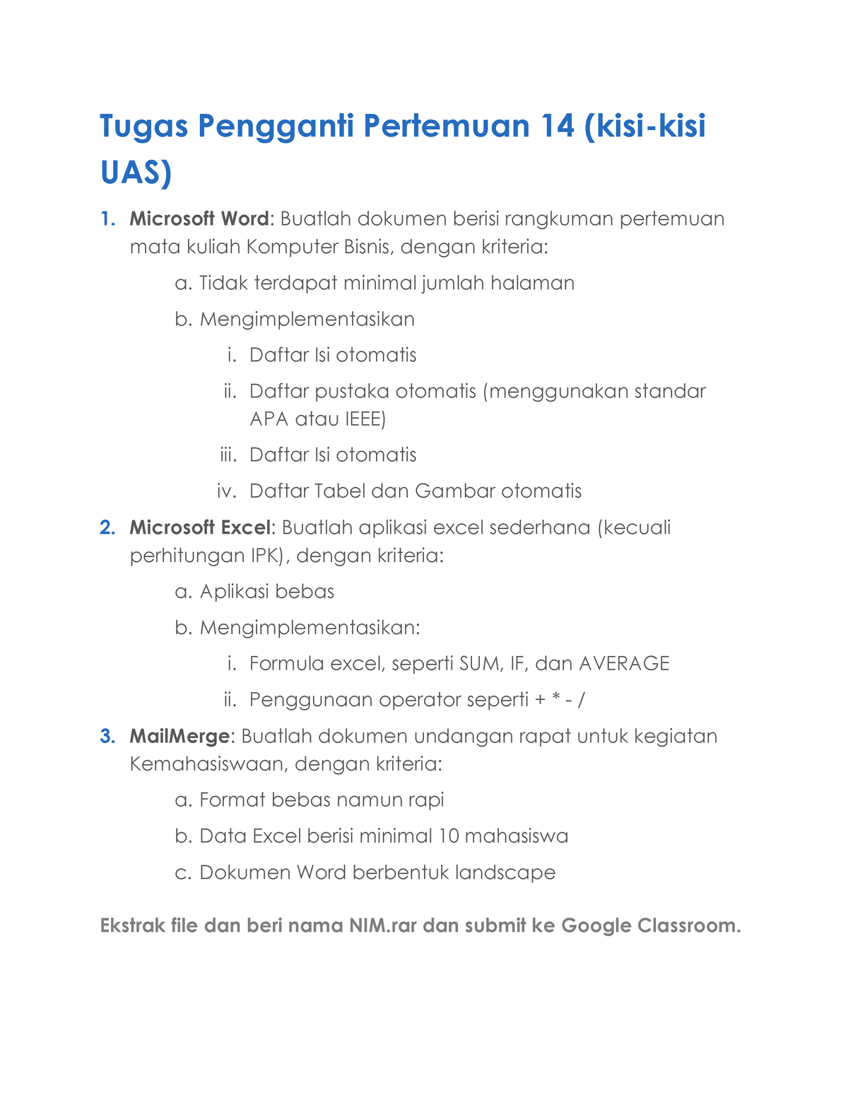 Tugas Pengganti Pertemuan 14 - Tidak Terdapat Minimal Jumlah Halaman B ...