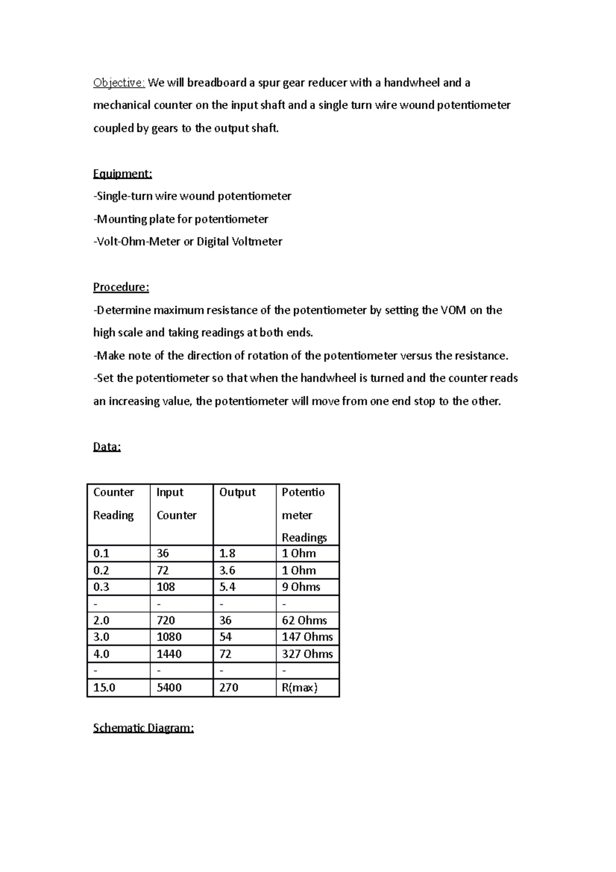 gear pump experiment lab report