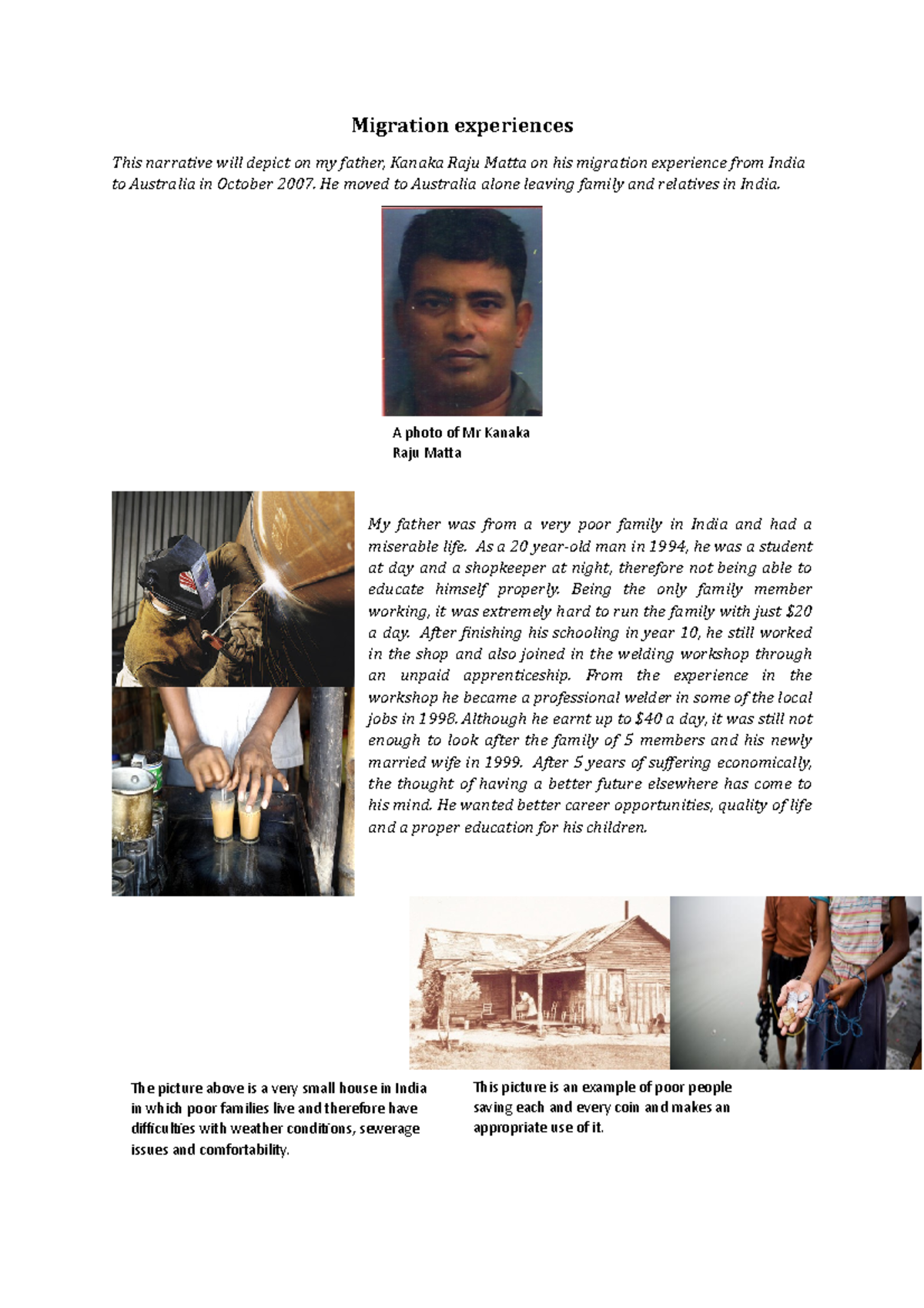 Migration experiences - He moved to Australia alone leaving family and ...