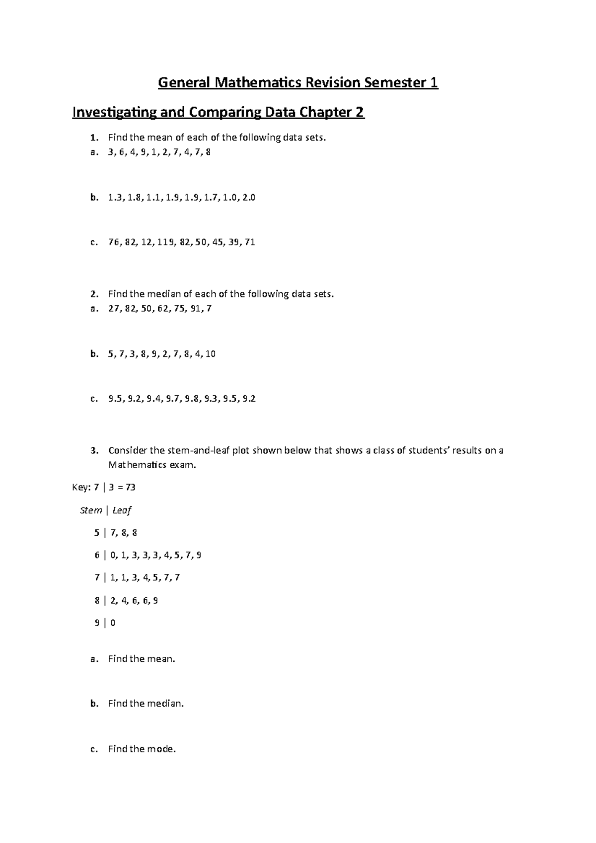 General Mathematics Revision Semester 1 Ch2-3[69945 ] - General ...