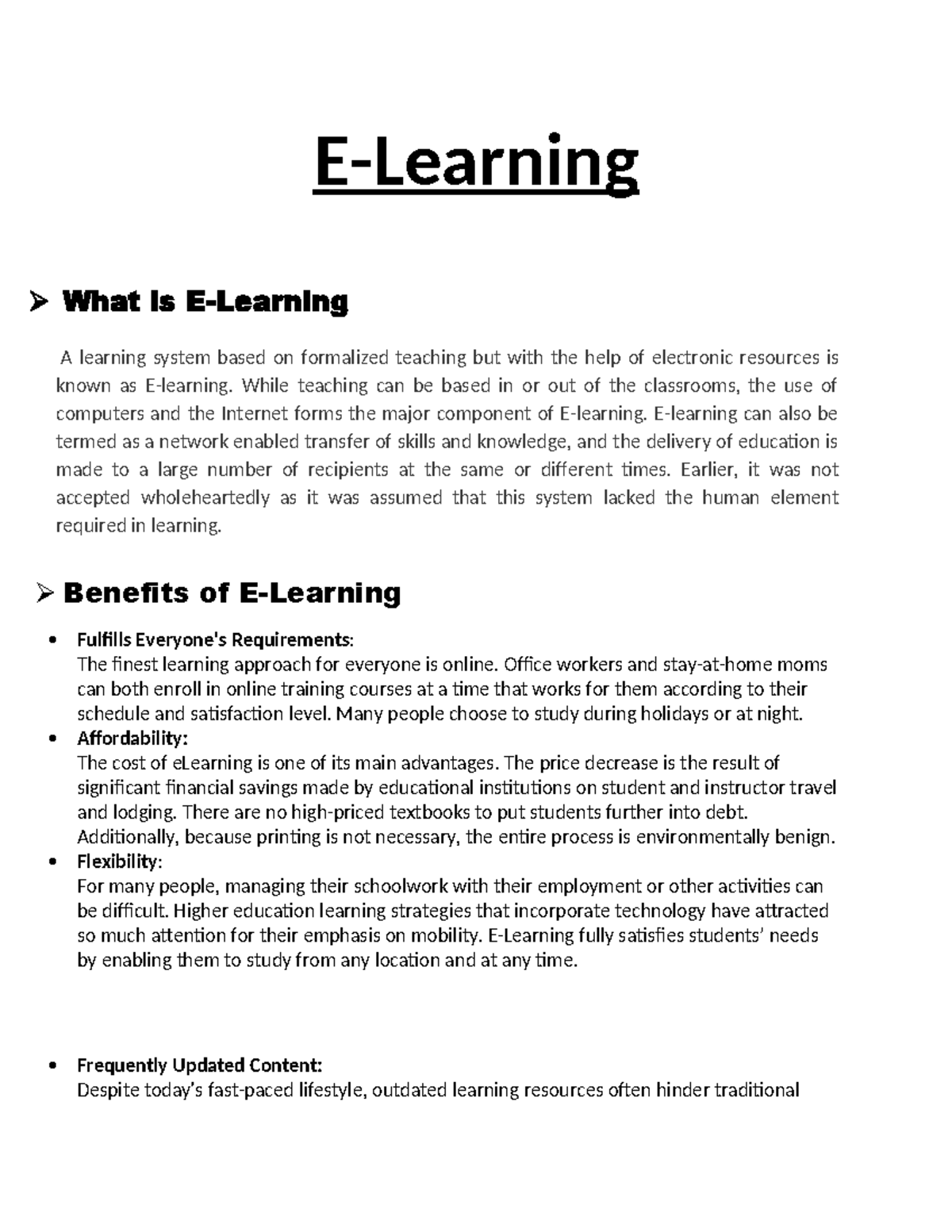 E-learning - E-learning - E-Learning What is E-Learning A learning ...