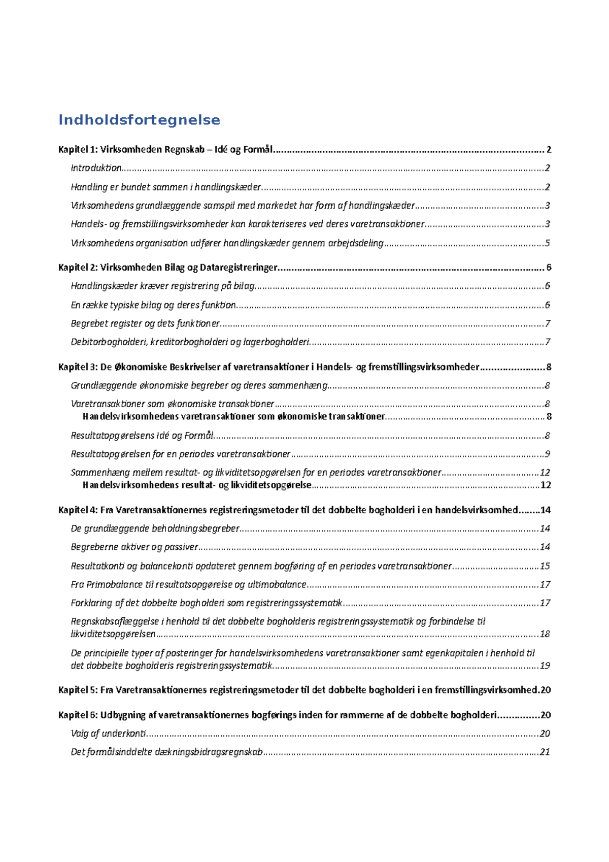 Introduktion Til Virksomhedens Bogføring Og Regnskab - Noter ...