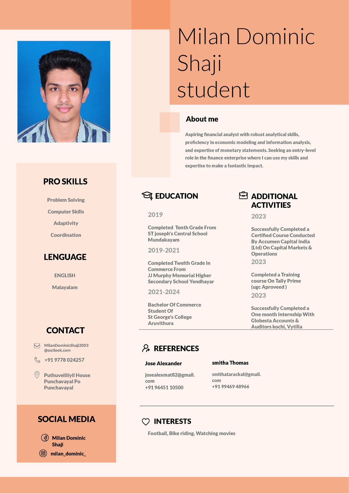 Wepik minimalist orange j s acting resume 20230918132830 RD2b - Milan ...