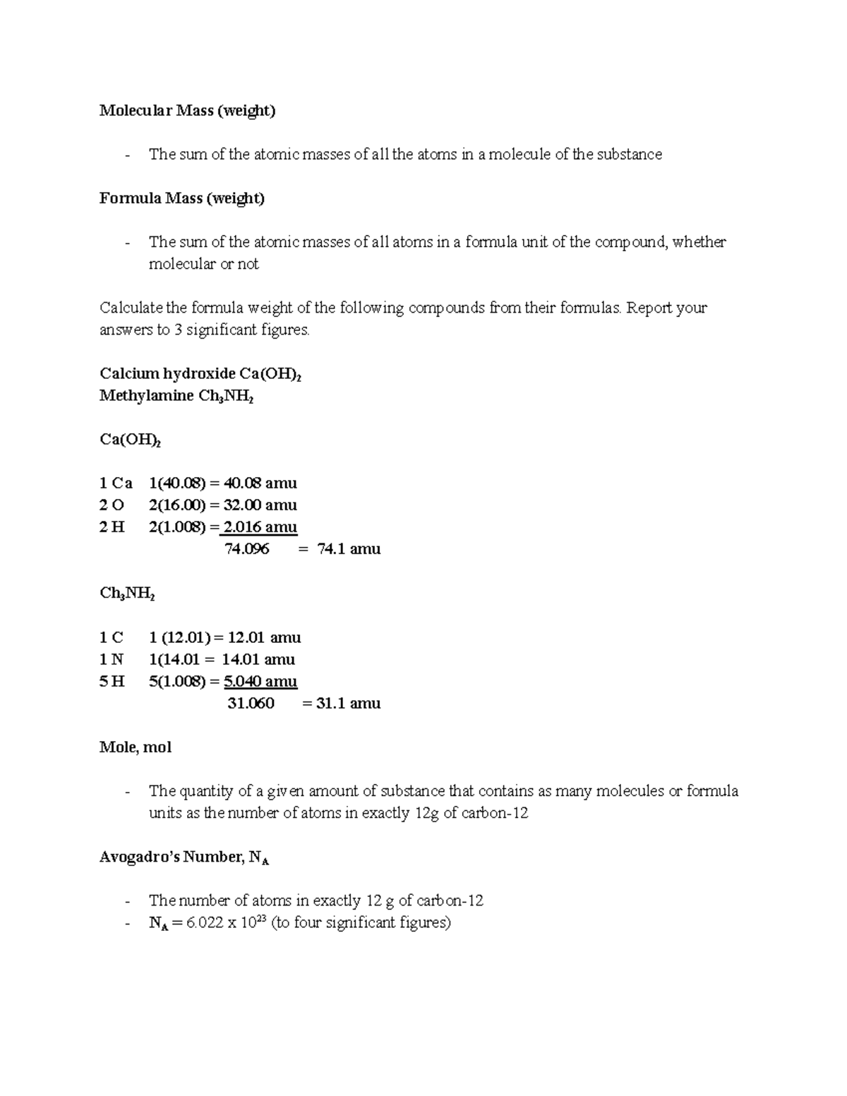 chem-9-26-notes-molecular-mass-weight-the-sum-of-the-atomic