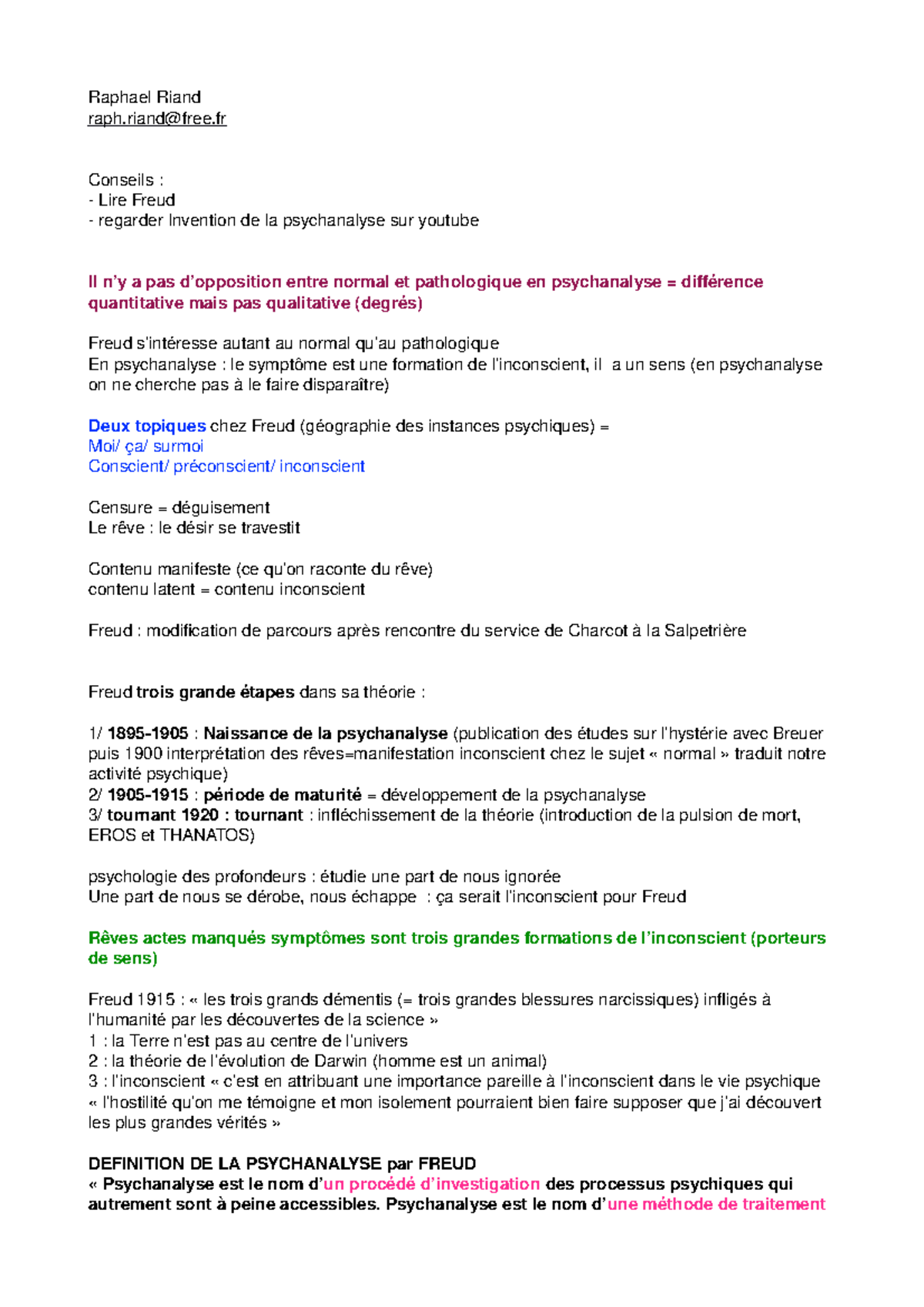 définition rencontre psychanalyse