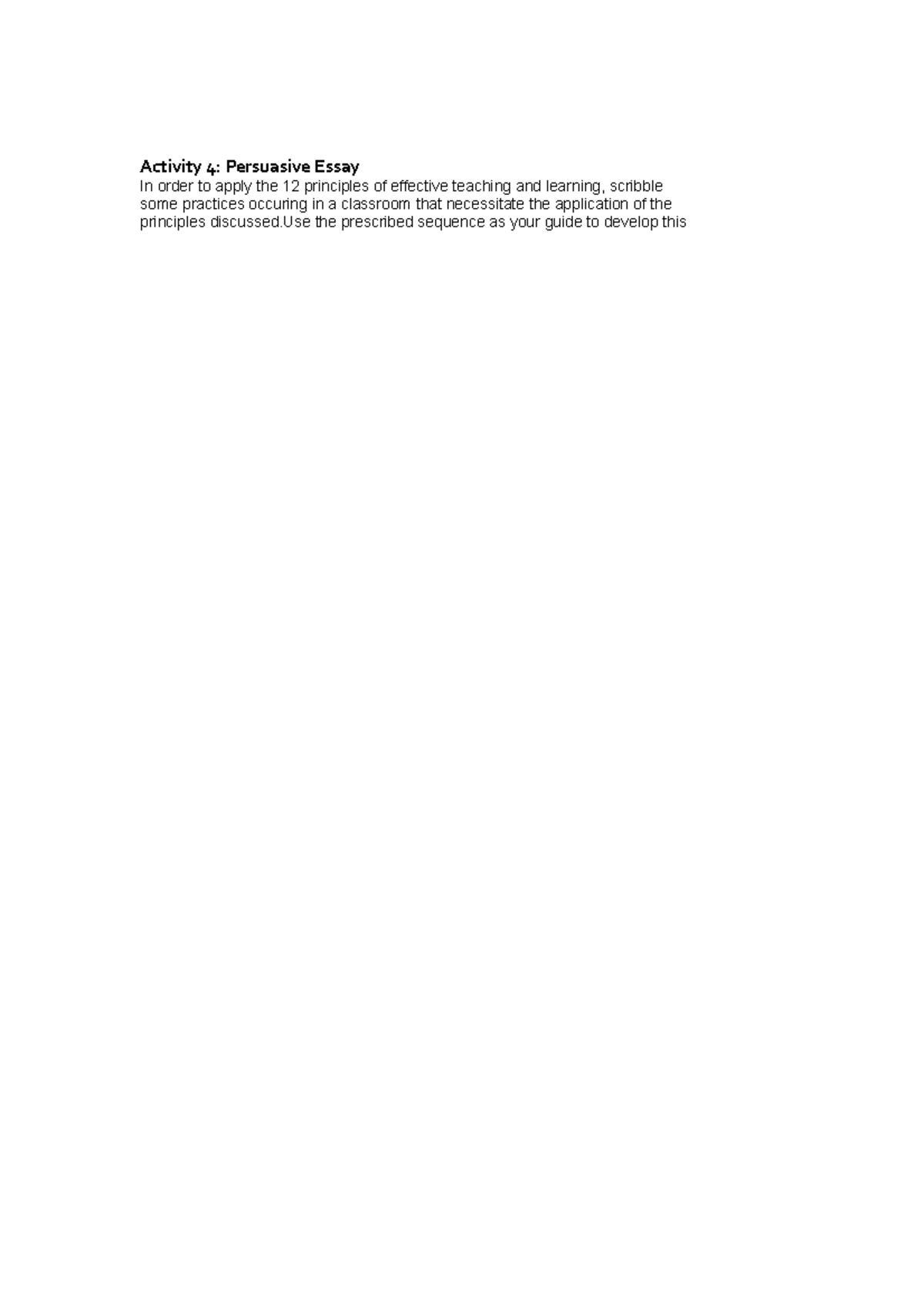 Activity 4 -The teacher and the school curriculum - Activity 4 ...