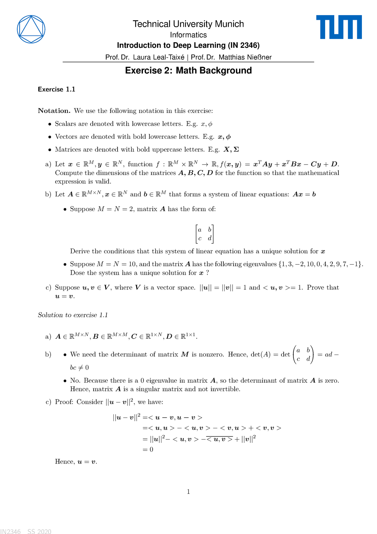 2 Math Background Fro Deep Learning Studocu