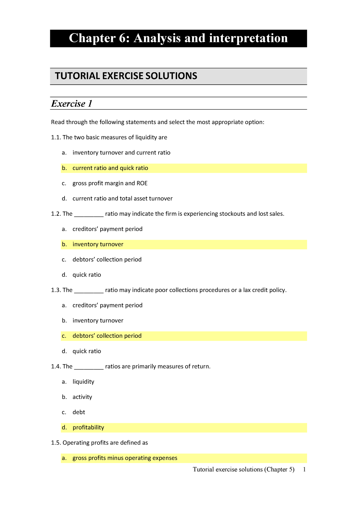 Chapter 6 Exercise 1 - 8 Solutions - Chapter 6: Analysis And ...