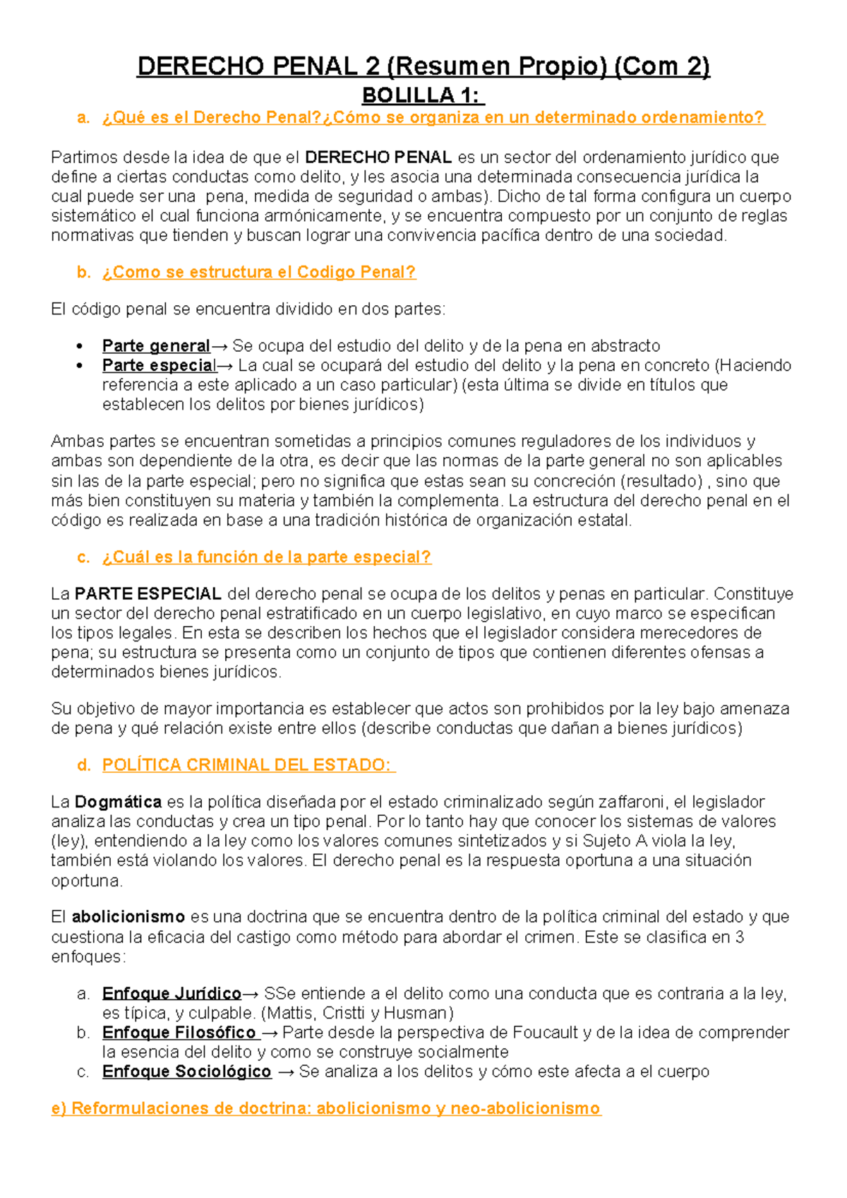 U1 y 2 de penal 2 - DERECHO PENAL 2 (Resumen Propio) (Com 2) BOLILLA 1 ...