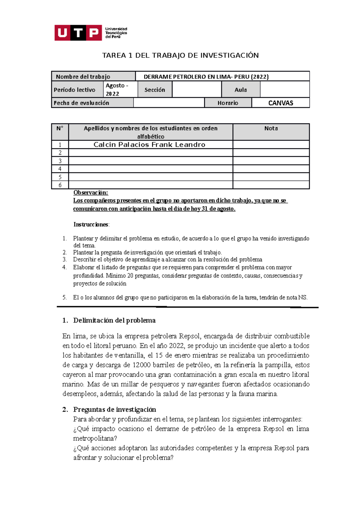 Semana 5 - Tarea 1 - Plantilla - Delimitación del tema de investigación ...