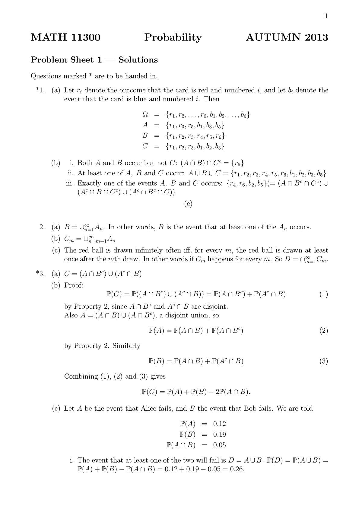 unit probability homework 1