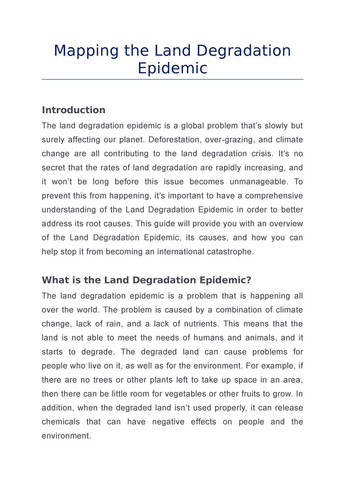 literature review on land degradation