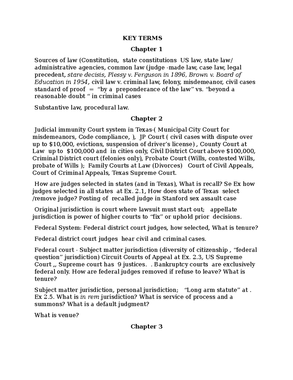 blaw-3310-key-terms-chapters-1-5-key-terms-chapter-1-sources-of-law
